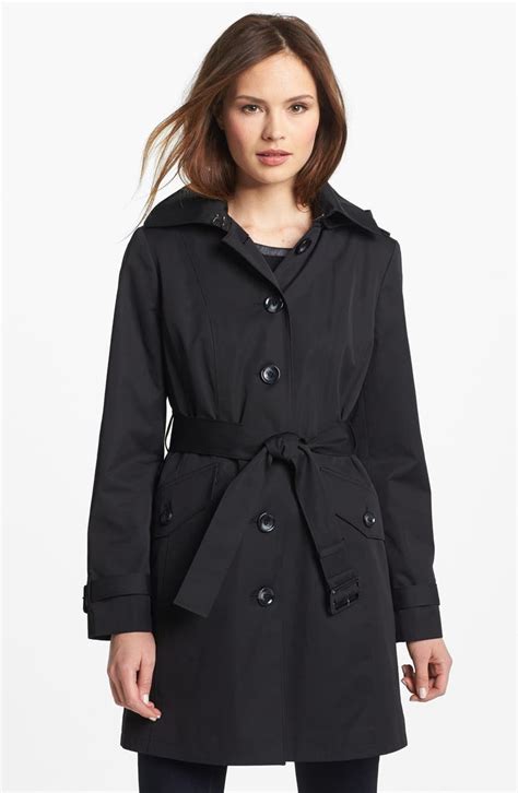 michael kors women's trench coat jacket large|Michael Kors removable hood coats.